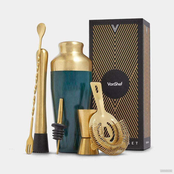 VONSHEF Parisian Green & Gold koktajl set 6 kosov 1000445-PRIROCEN.SI