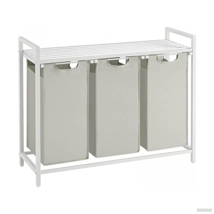 VASAGLE košara za perilo s 3 predelki, bela, BLH301W01-PRIROCEN.SI