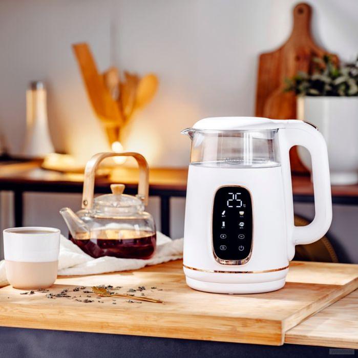 Adler Električni grelnik vode iz stekla z LED zaslonom in nastavitvijo temperature, 1,7 l-PRIROCEN.SI
