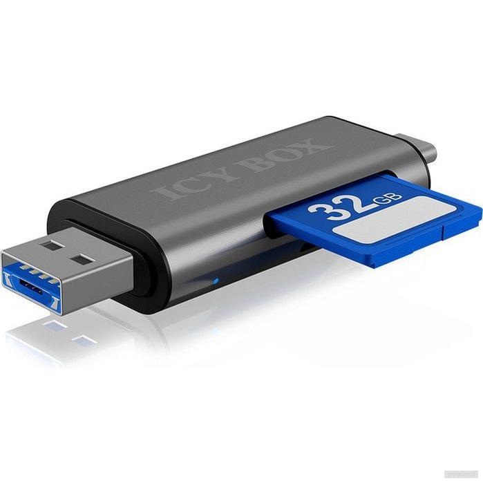 IcyBox IB-CR200-C USB-C/A/Micro B čitalec kartic SD/microSD-PRIROCEN.SI