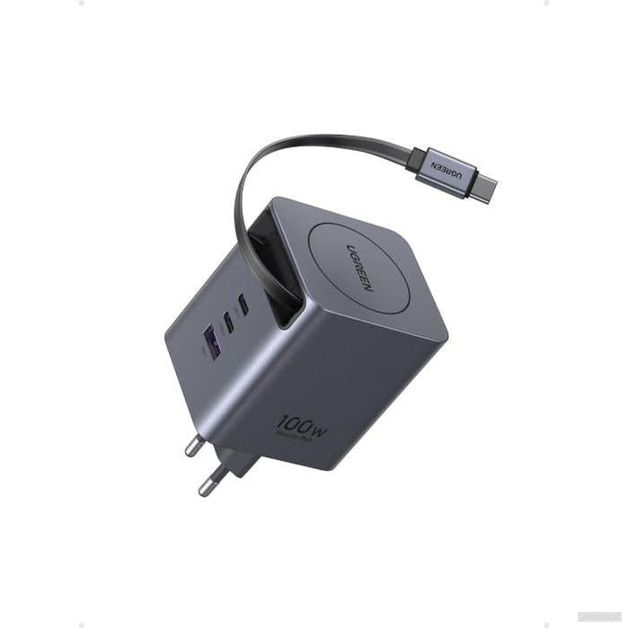 Ugreen Retractable 100W GaN USB-C polnilec-PRIROCEN.SI