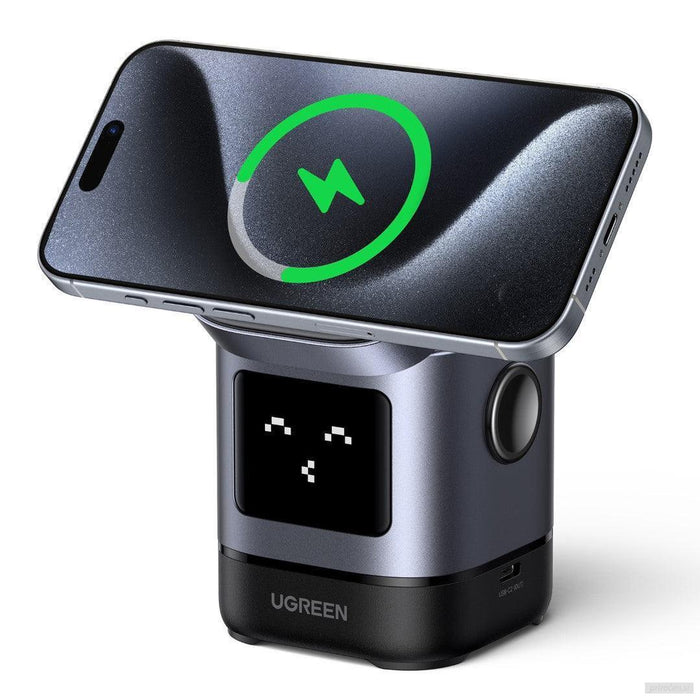 Ugreen Uno 2-in-1 magnetni brezžični polnilnik 15W-PRIROCEN.SI