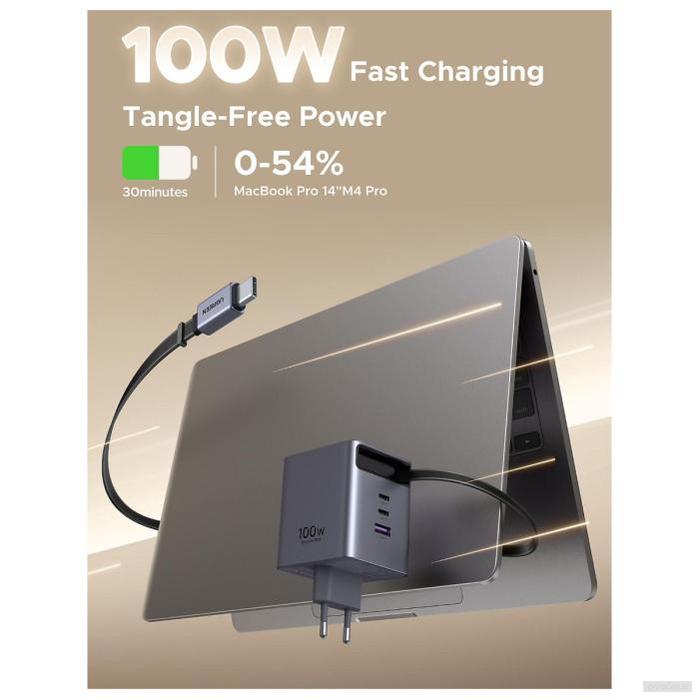 Ugreen Retractable 100W GaN USB-C polnilec-PRIROCEN.SI