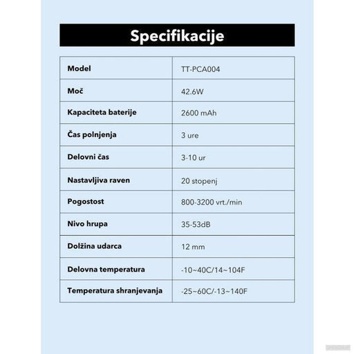 TaoTronics TT-PCA004 masažna pištola-PRIROCEN.SI