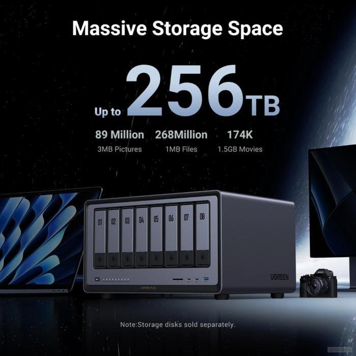 Ugreen NASync DXP8800 Plus za 8+2 diska, Intel i5-1235u, 8GB DDR5, 2x 10Gbe mreža-PRIROCEN.SI