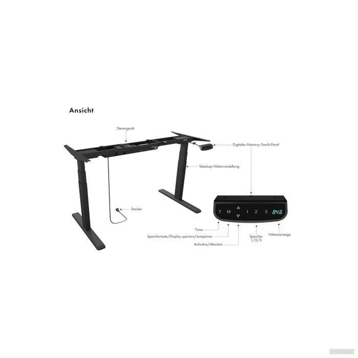 IcyBox IB-EW205B-T podnožje za ergonomsko električno dvižno mizo-PRIROCEN.SI