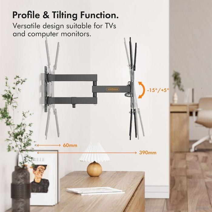 Vonhaus 61-140cm nagibni TV stenski nosilec do 25kg-PRIROCEN.SI