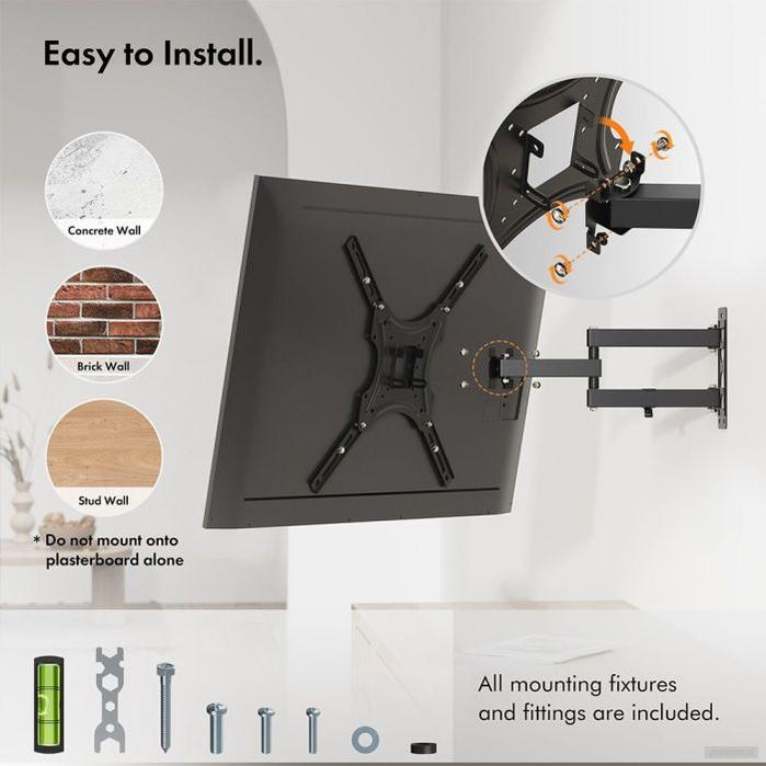 Vonhaus 61-140cm nagibni TV stenski nosilec do 25kg-PRIROCEN.SI