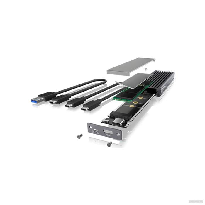 IcyBox IB-1817MC-C31 USB-C 3.1 ohišje za M.2 NVMe in SATA SSD ter zaščito pred pisanjem-PRIROCEN.SI