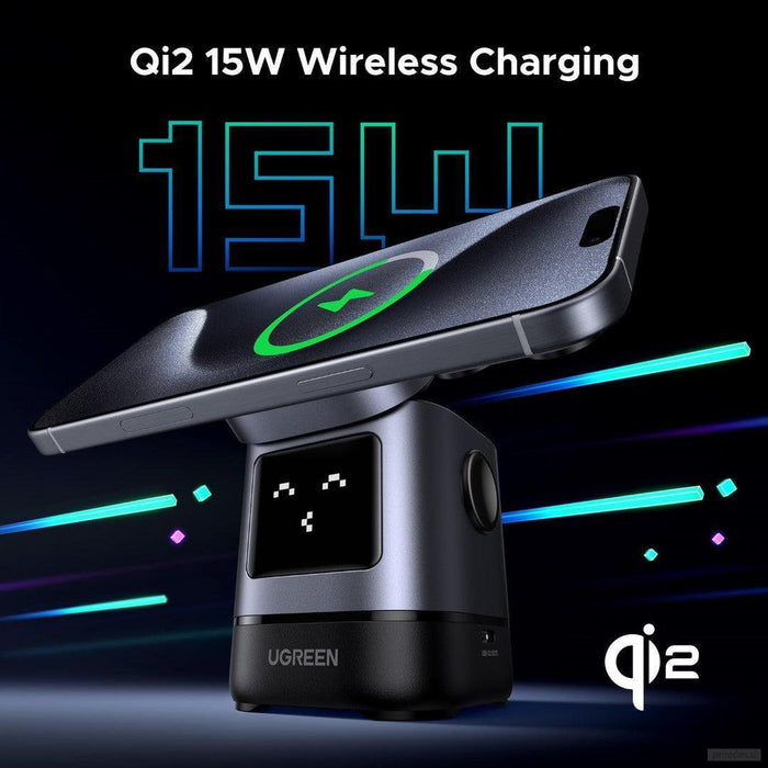 Ugreen Uno 2-in-1 magnetni brezžični polnilnik 15W-PRIROCEN.SI