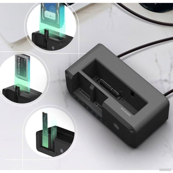 IcyBox IB-2924MSCL-C31 priklopna in klonirna postaja za M.2 NVMe SSD & 2,5/3,5 SATA SSD/HDD-PRIROCEN.SI