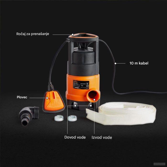 VonHaus 400 W odtočna vodna črpalka z 8 m cevjo-PRIROCEN.SI