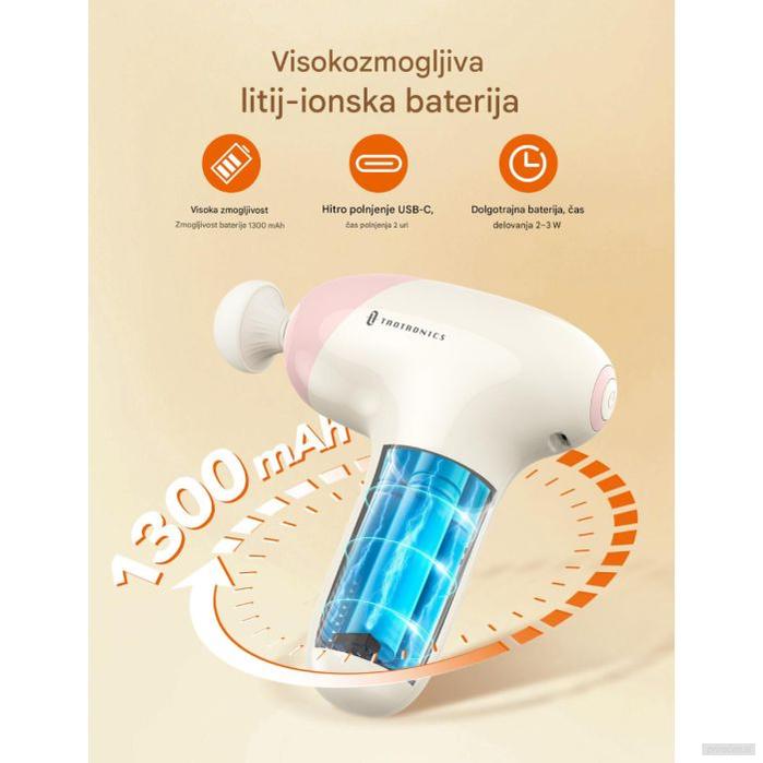 TAOTRONICS Masažna mini pištola pink-PRIROCEN.SI