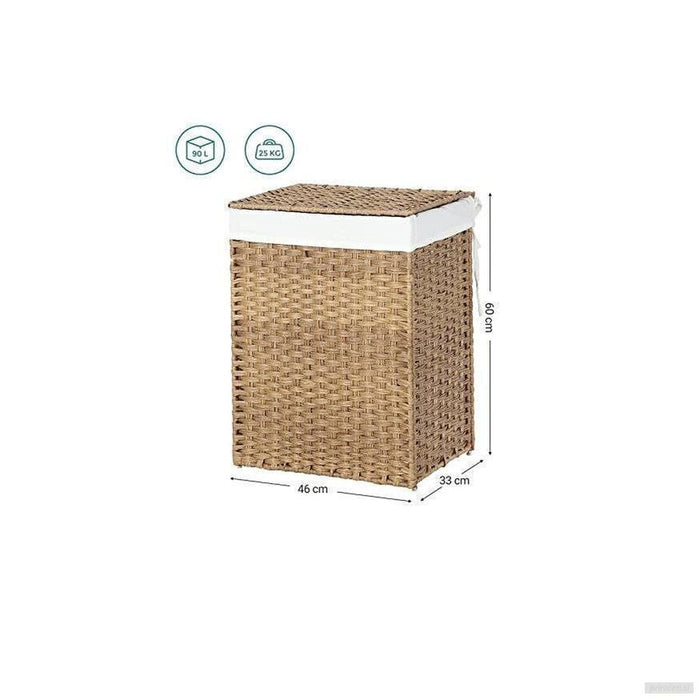 SONGMICS Košara za perilo Ratan 90L naravna, LCB51NL-PRIROCEN.SI