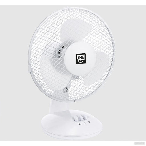 SHE namizni ventilator 30 cm 40W bel-PRIROCEN.SI