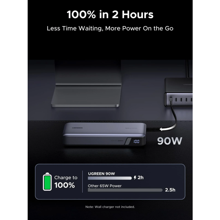 Ugreen 165W 25000mAh prenosna baterija z vgrajenim kablom-PRIROCEN.SI