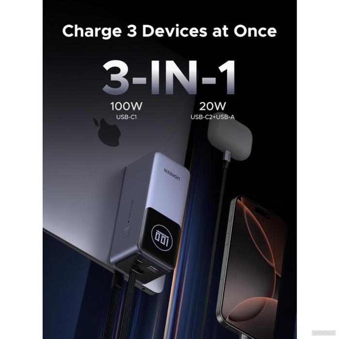 Ugreen prenosna polnilna baterija 12.000mAh, 100W-PRIROCEN.SI