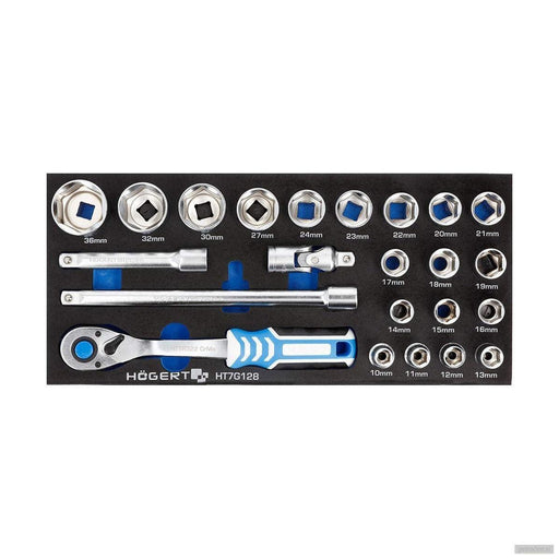Hoegert set vijačnih nastavkov z ragljo 1/2", 23-delni, HT7G128-PRIROCEN.SI