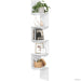 VASAGLE kotni stenski regal, 5-nivojski, 20 × 20 × 127,5 cm, mat bela-PRIROCEN.SI