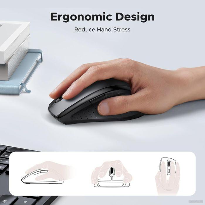 Ugreen ergonomska brezžična miška s stranskimi gumbi-PRIROCEN.SI