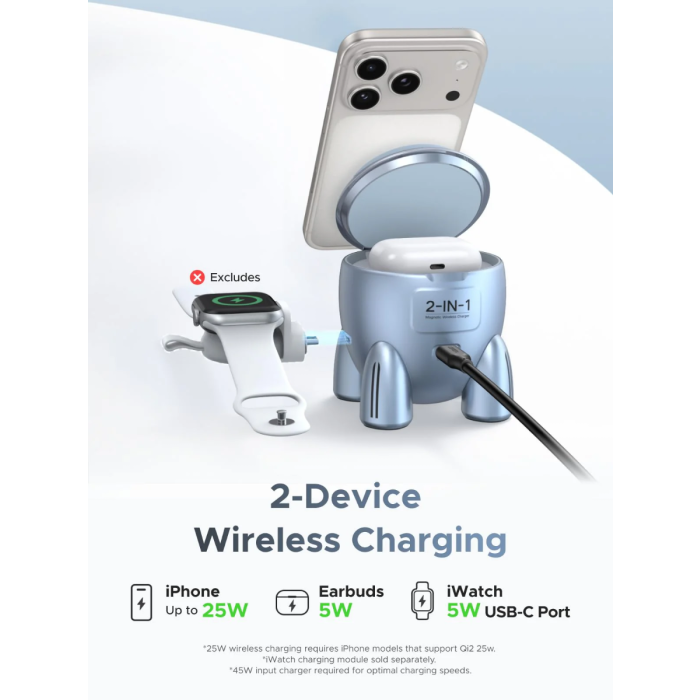 Ugreen 2-in-1 MagSafe brezžični polnilnik Qi2 30W-PRIROCEN.SI