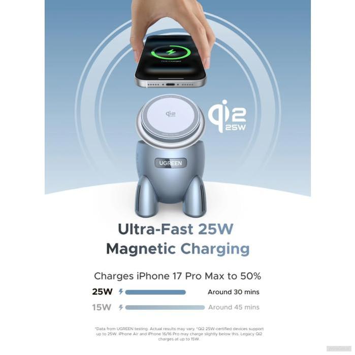 Ugreen 2-in-1 MagSafe brezžični polnilnik Qi2 30W-PRIROCEN.SI