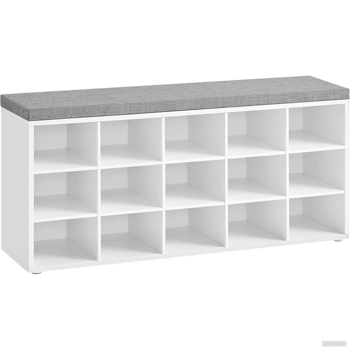 VASAGLE klop za čevlje z mehko blazino 30 x 105 x 48 cm, bela-PRIROCEN.SI