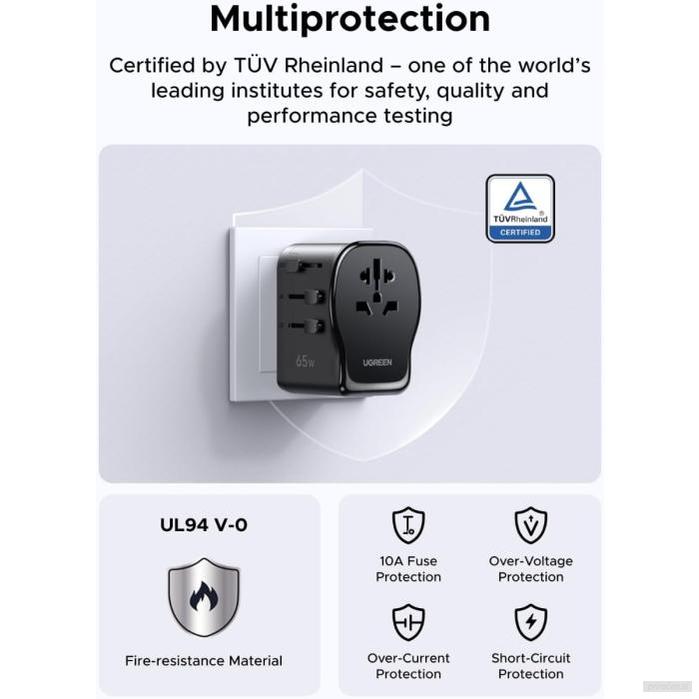 Ugreen 65W univerzalni potovalni adapter-PRIROCEN.SI