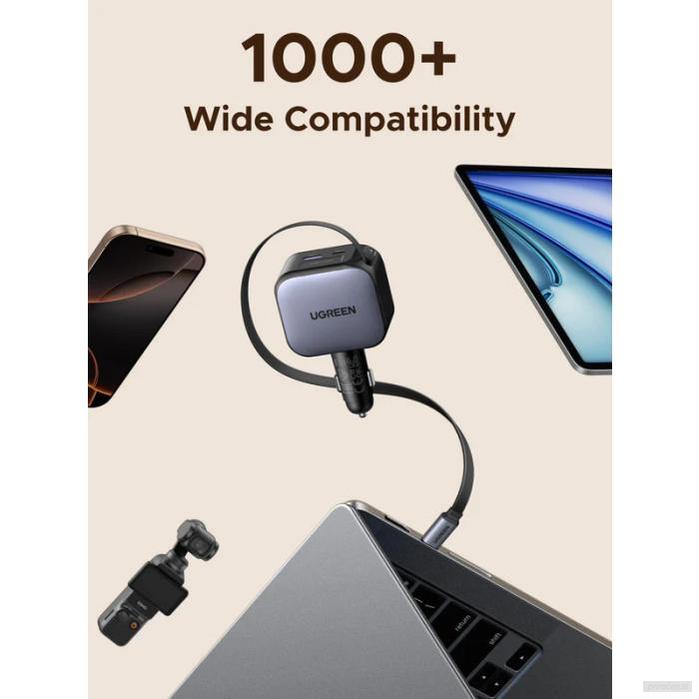 Ugreen 90W avtopolnilec z vgrajenim USB-C kablom-PRIROCEN.SI
