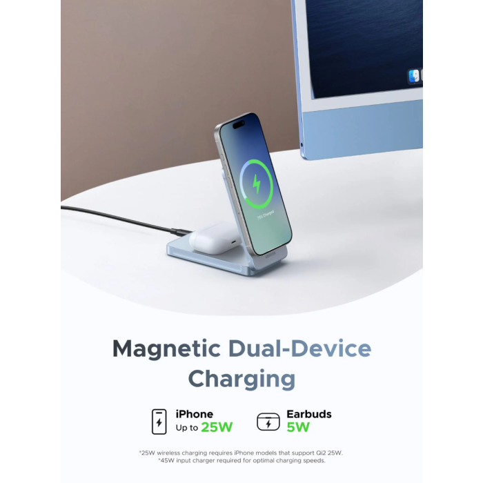Ugreen 2-in-1 MagSafe brezžični polnilnik Qi2 25W-PRIROCEN.SI