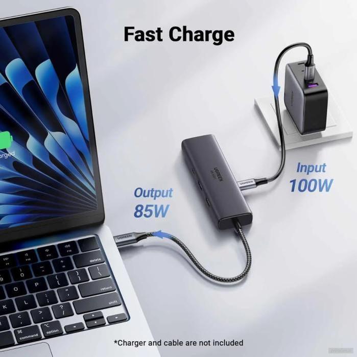 Ugreen 6-v-1 USB-C Hub (100 W PD vhod, 4K@30Hz HDMI)-PRIROCEN.SI