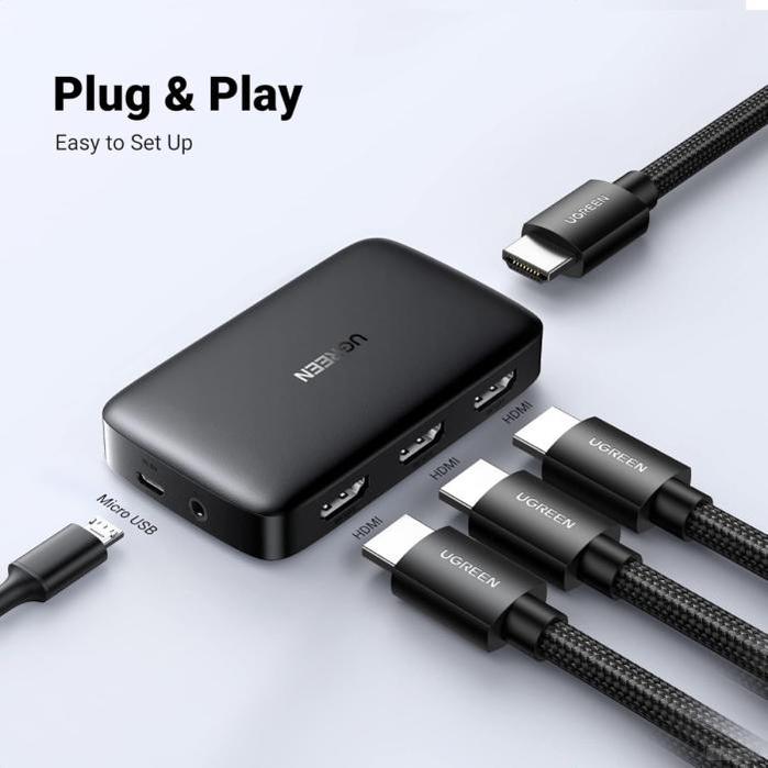Ugreen HDMI 3x1 HDMI stikalo 4K@30Hz-PRIROCEN.SI