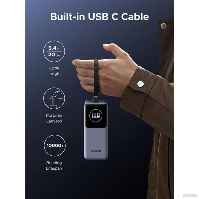 Ugreen prenosna polnilna baterija 12.000mAh, 100W-PRIROCEN.SI