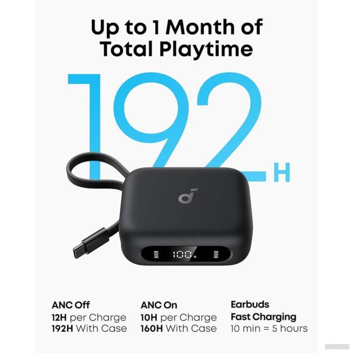 Anker Soundcore brezžične slušalke P41i Standard s prenosnim polnilnikom za telefon (brez Lightning adapterja), črne-PRIROCEN.SI