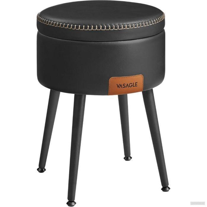 VASAGLE EKHO okrogli shranjevalni tabure z oblazinjenim sediščem-PRIROCEN.SI