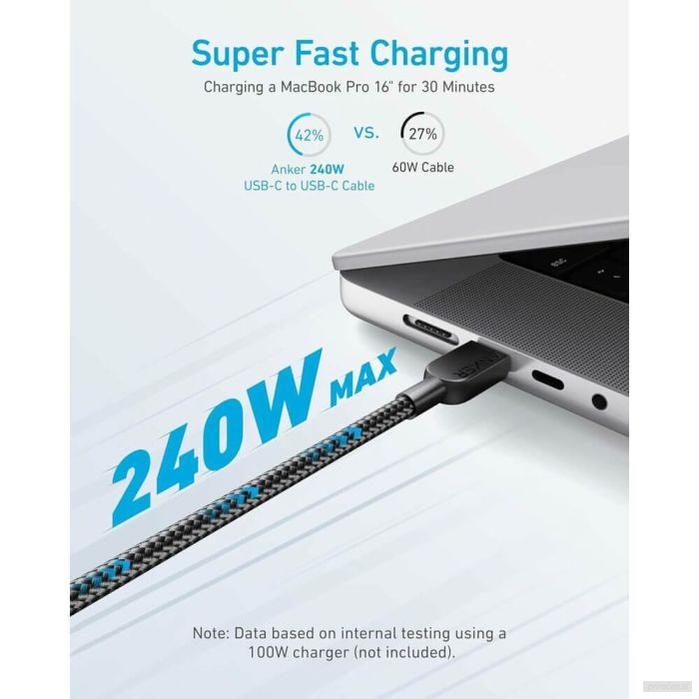 Anker 310 USB-C na USB-C kabel 240 W, 1,8m, črn-PRIROCEN.SI