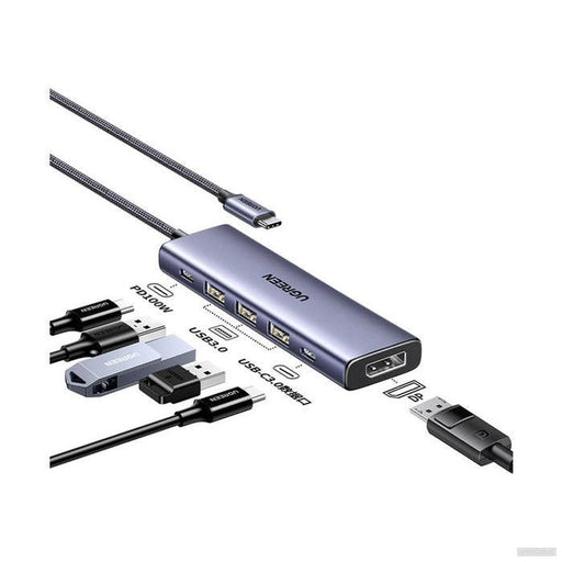 Ugreen 5-v-1 USB-C Hub (100 W PD, 4K@60Hz Displayport)-PRIROCEN.SI