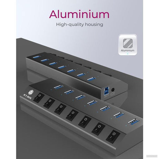 IcyBox IB-HUB1701-C3 7-portni USB-A hub s stikali-PRIROCEN.SI
