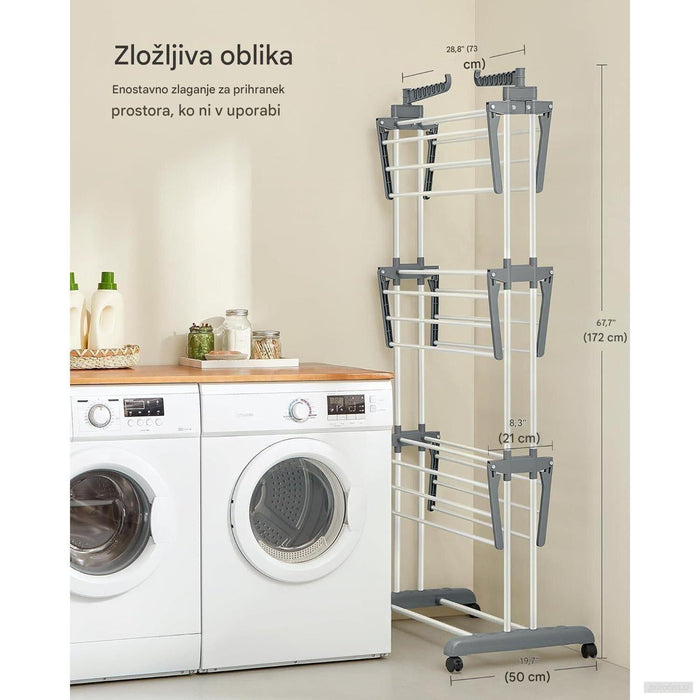 SONGMICS stojalo za sušenje perila 64 x 126 x 172 cm-PRIROCEN.SI