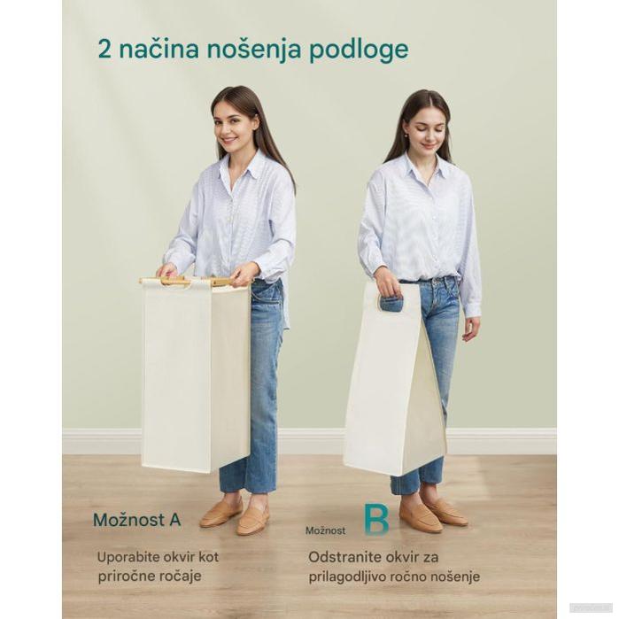 SONGMICS košara za perilo črna 2/1 100L-PRIROCEN.SI