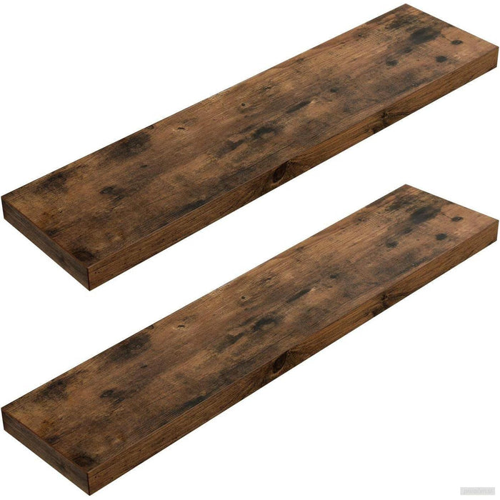 VASAGLE Industrijsko oblikovane police 2x, rustikalno rjava 20x80x3,8cm-PRIROCEN.SI