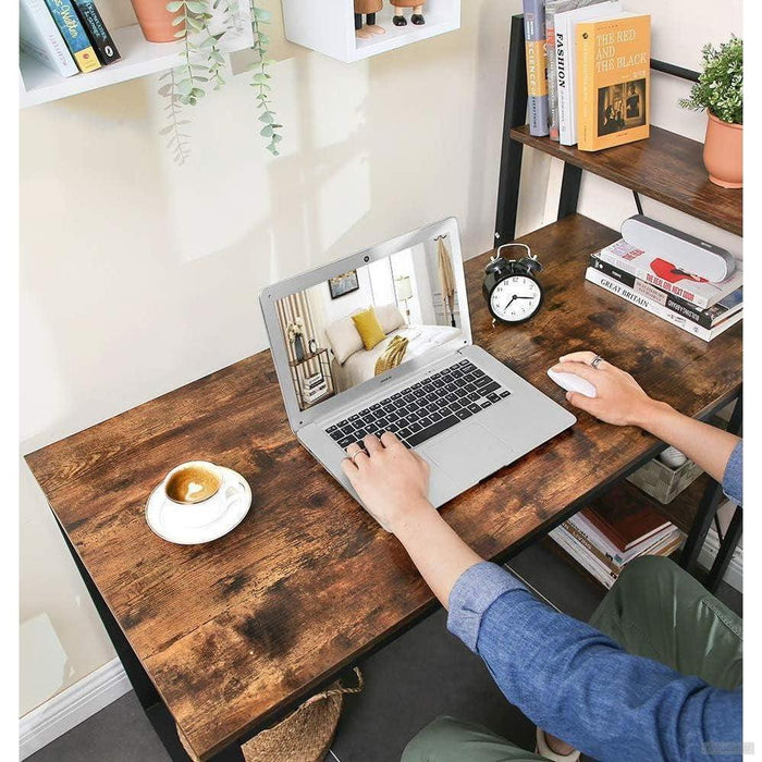 VASAGLE industrijsko oblikovana pisalna miza, 120 cm, rustikalno rjava-PRIROCEN.SI
