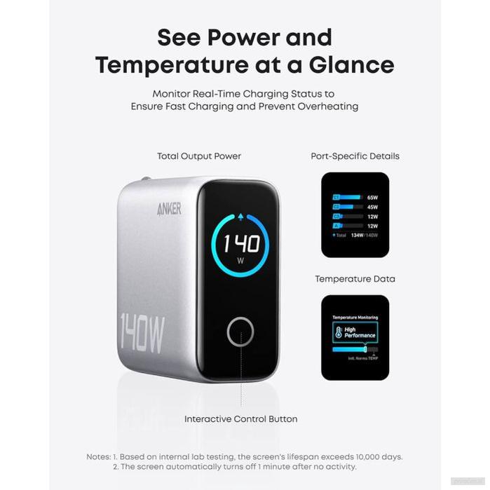 Anker 140W polnilec za prenosni računalnik, siv-PRIROCEN.SI