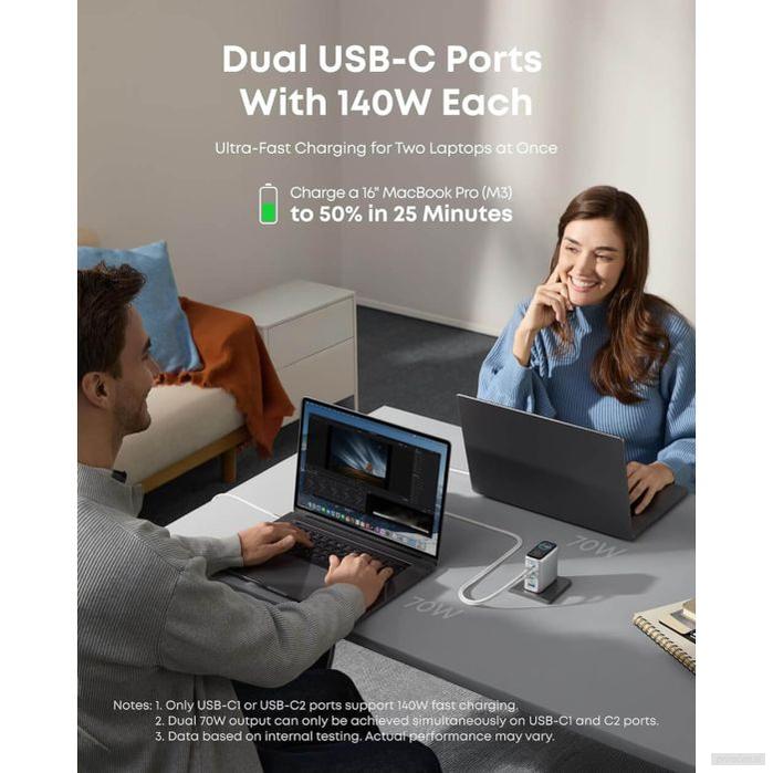 Anker 140W polnilec za prenosni računalnik, siv-PRIROCEN.SI