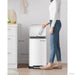 SONGMICS kovinski pedalni koš za odpadke, 30 litrov, z mehkim zapiranjem in notranjim vedrom, bela barva-PRIROCEN.SI