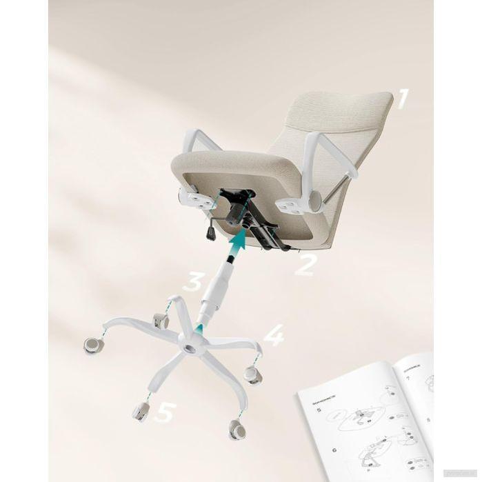 SONGMICS ergonomski pisarniški stol, bež-PRIROCEN.SI