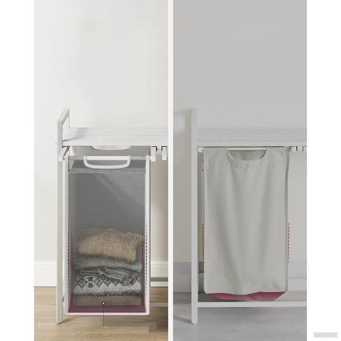 VASAGLE košara za perilo s 2 predelki, bela, BLH201W01-PRIROCEN.SI