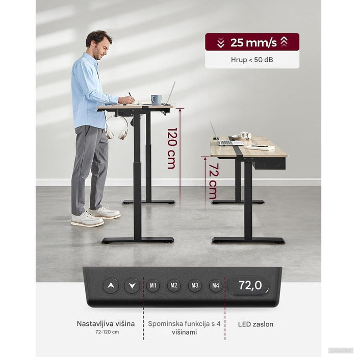 VASAGLE Električno nastavljiva pisalna miza-PRIROCEN.SI