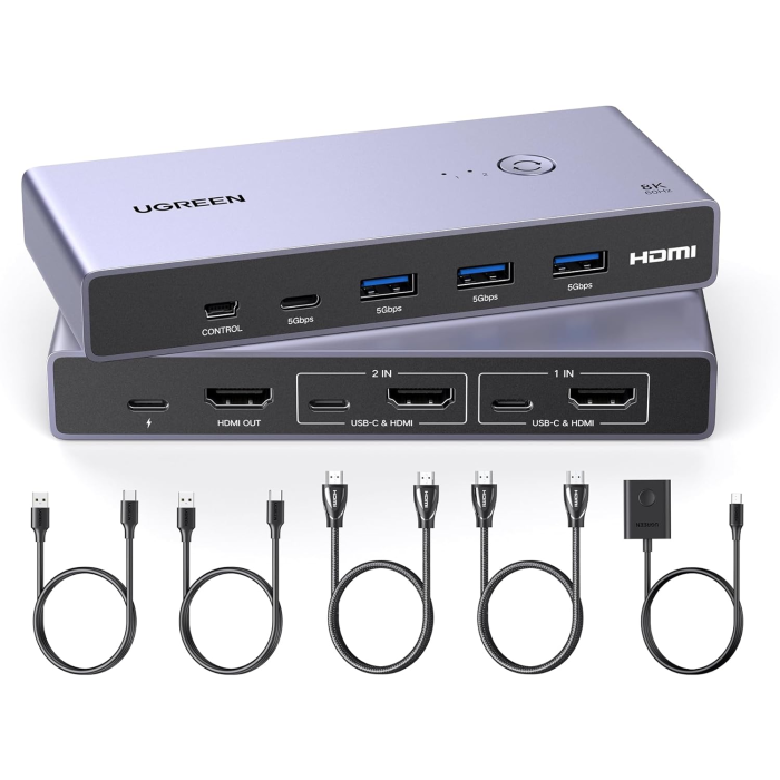 Ugreen USB 3.0 KVM stikalo za upravljanje 2 računalnikov-0