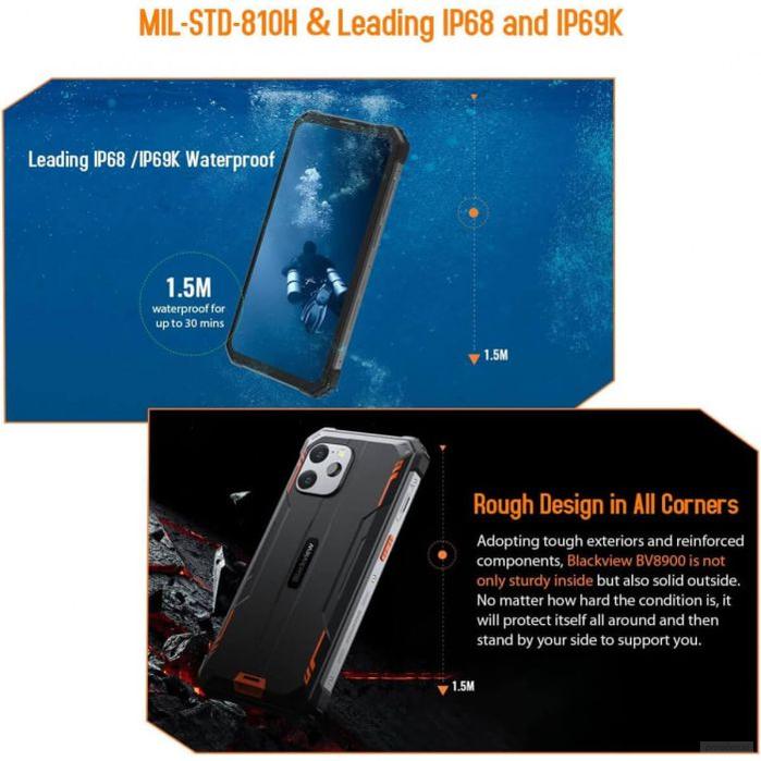 Blackview pametni robustni telefon BV8900 8GB+256GB z vgrajeno termalno kamero, črn-PRIROCEN.SI